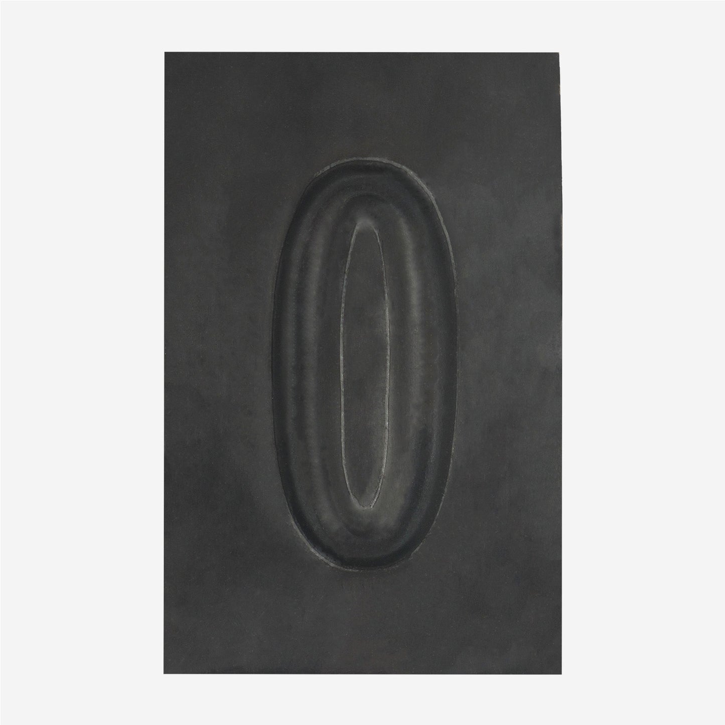 Embossed-metal-house-number-plate-charcaol-No.0-with-no-screw-holes